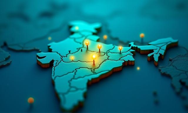 भारत मानचित्र के ऊपर विस्तार योजना के साथ हमारी विजन की तस्वीर